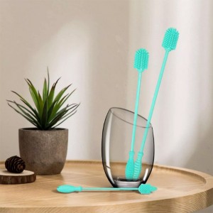 Blød silikone køkkenflaske glasrensning børste