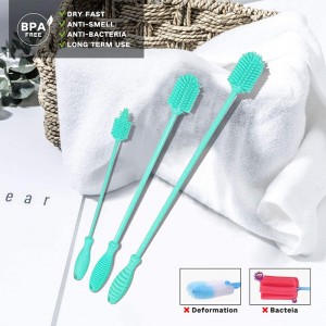 Blød silikone køkkenflaske glasrensning børste