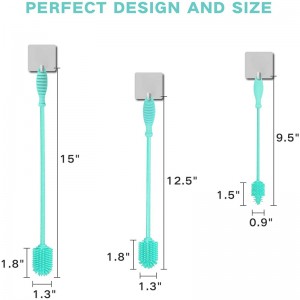 Blød silikone køkkenflaske glasrensning børste