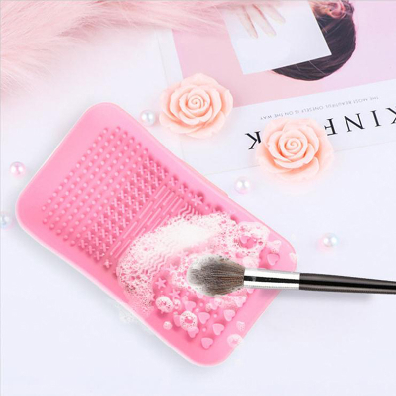 Makeup Washing Brush Rengøringsmåtelfundament Makeup Brush Scrubber Board Silicone Makeup Brush Cleaner Pad