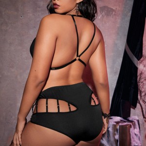 Kæde detaljer ring sammenkoblet udskåret sexet lingeri sæt