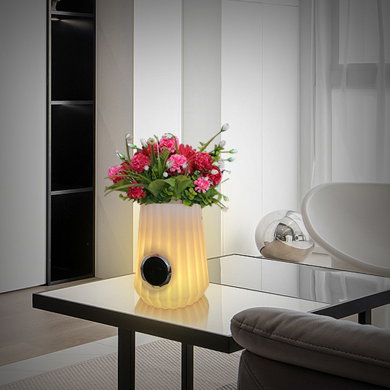 LED oplyst blomsterpotte indendørs/outdoor kreativ smart bordlampe til stue, soveværelse, havedekoration, dæmpbar isspand LED -lys med Bluetooth -højttaler