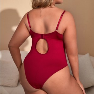 Blonderindsats bodysuit sexet sele teddies og bustiers med blonder trim