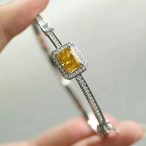 Sterling sølv 925 med høj kulstoffarverig diamantarmbånd