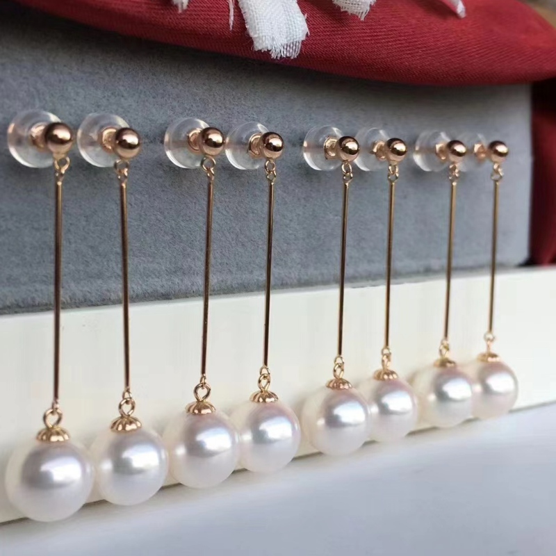 18K/14K/10K/9K Gold Pearl Earring klar til at sende