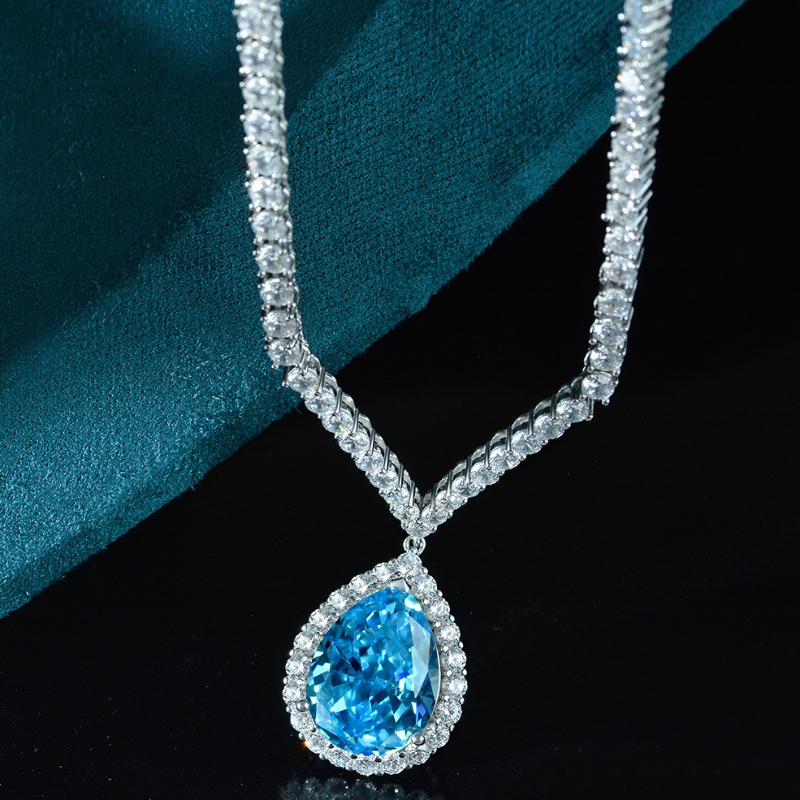 Heart of the Ocean Pendant 40CT High-end luksusblitz fuld diamant halskæde