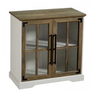 Køkken spisestue stue skænkbuffetopbevaringsskab, 32 tommer, 2 døre dobbelt hylde, moderne stil