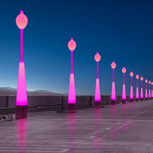 Udendørs have LED gade lys med stang, 60W RGB farve skiftende smukt vandtæt gadelys til have, gårdhave, park, skole, græsplæne, villa, gadebelysning og indretning