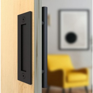 BH001 Sort Round Barn Door Pull Handle Skydedørhåndtag, Barn Wood Door Handle