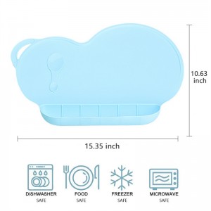 Silikone ikke-sticking bærbar genanvendelige rejseplacemats til børn lille spisestue