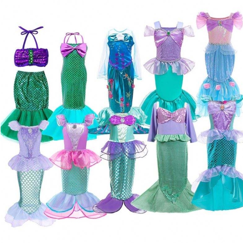 Piger lille havfrue halloween prinsesse kostume børn ariel kjole børn julekarneval fødselsdagsfest fancy tøj tøj