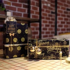 Indpakningspapir trykt silkepapir til Borthday Custom Logo Trykt 60G/70G/80G/90G/100G Indpakningspapir Gavepakke Flerfarvet gavepapir Sort indpakningspapir