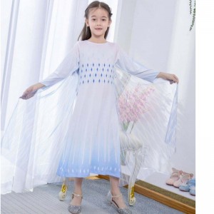Baige White Princess Elsa Dress Girls Dresses Halloween kostumer til børn TV&film kostumer