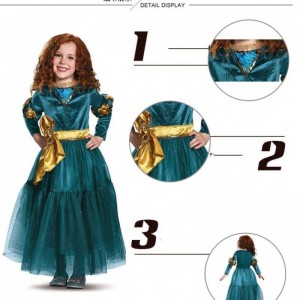Pige cosplay prinsesse kjole små eventyr middelalder prinsesse kjole op kostume merida kostume til piger