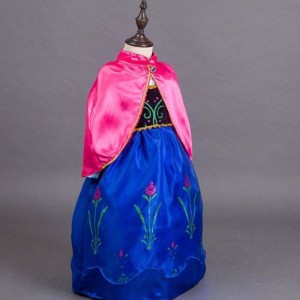 Engros børn tøj tøj børn Elsa piger kjole lange ærmer med Cape Bxdcpf