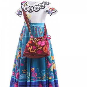 Ncanto Mirabel -kostume kjole til piger cosplay Isabela madrigal prinsesse Halloween Dress up med briller