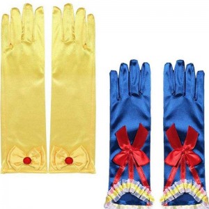 Piger tilbehør sne hvid cosplay kjole ud trykt og bue fødselsdag smuk fest gave bxps