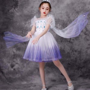 Ny pige Elsa 2 Aisha White Dress Kilde Børn Prinsesse Girls Halloween Princess Dress Tutu Summer Wedding Birthday Party Dress
