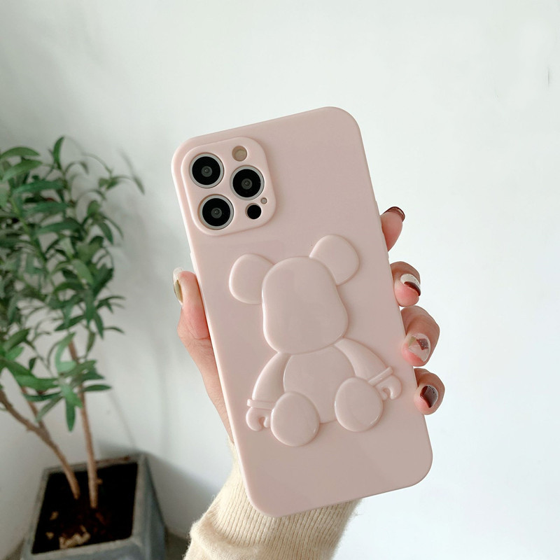 Detnye produkt er velegnet til Apple iPhone13Pro Leather Bear Solid Color Mobiltelefonkasse, linseopgradering Fuld beskyttelse mod ridser, antikollisionsbeskyttelsesdækning