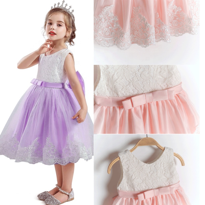 17 slags farver klæder spædbørn smukke fersken børns pige børn prinsesse blomster kjole til pige