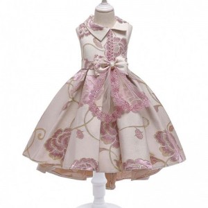 Baige 3-10 år Fabrik engrosbørn Party Dress Kids Wedding Party Tailing Dress T5189