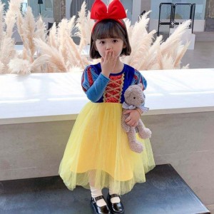 Baige 2021 Ny stil piger cosplay -kostume kjoler Elsa Anna Princess Fancy Snow Queen Dress