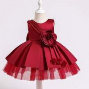 Baige Flower Girls Dress Baby Wedding Party Princess Clothing Kids Evening Girl kjoler XZ001
