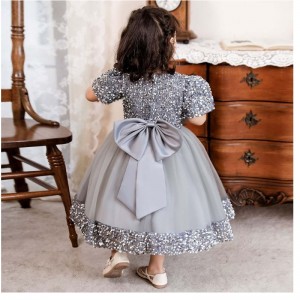 Baigenye børn Frock Design til baby pige kugle kjoler blomster børn 2 år dåb kjoler