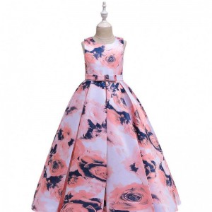 Ny bomuld baby kjole børn aften fest kjole til 12-årig pige kjole fancy LP-237