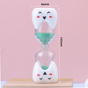 Ny børstning Kreativ 2 minutter 3 minutter Sandur til børn Tandformet timeglas smiley børstetimer plastik timeglas