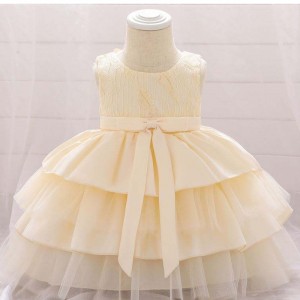 Hot Sale Kids Clothes Frock Design Fødselsdag Børn Baby Girls Party Dress L1912XZ