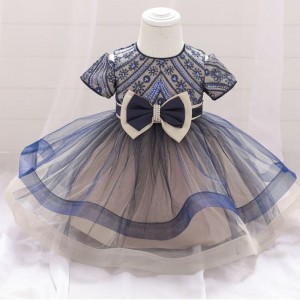 Hot Sale Baby Dress Pictures Ball Gowns Children Wedding Party Bridesmaid Girl Dress L1930XZ