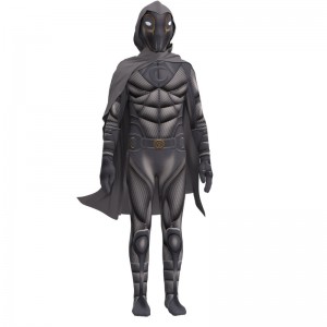Moon Knight Costume Marc Spector Black Superhero Movie Cosplay Jumpsuit Suit til Halloween -børn og mænd