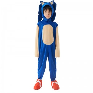 2022 Børn Sød Super Sonic Movie Costume Performance Black Blue Sonic Costume