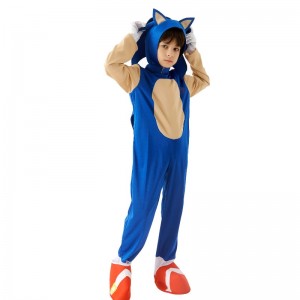 2022 Børn Sød Super Sonic Movie Costume Performance Black Blue Sonic Costume
