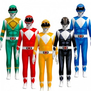 Flere farver TV&film Superhelt sætter Halloween Party Props Performance Wear Power Ranger kostume