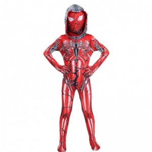 2022 Ny rød farve Fuldkropsdragt Halloween Party TV&movie Cosplay Anime Jumpsuit Spiderman kostume med ansigtsmaske
