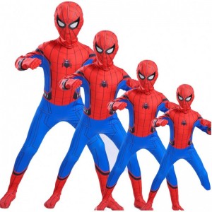 Forældre-børn af høj kvalitet parallel anime sort edderkop mand jumpsuit tv&movie cosplay spiderman halloween kostume