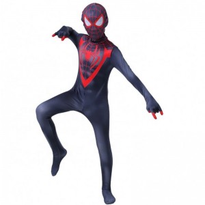 Ny design Halloween Carnival Spiderman No Way Home Cosplay Black Zentai Jumpsuit Spiderman kostume til børn med ansigtsmaske