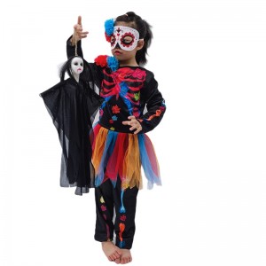 Ny stil halloween kostume mode skelet børn skræmmende kostume horror kranium jumpsuit carnival party børn kostume