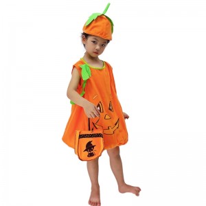 To-stykker Halloween-fest Dejlig græskar cosplay kostume Baby Kids Fancy Dress Stage Performance Suit
