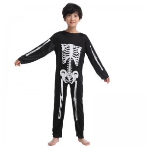 Halloween Skeleton Kids Costume Glow i det mørke knogleskalle til Halloween Carnival