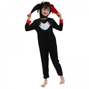 Kids Black Hedgehog Costume Jumpsuit til børn drenge