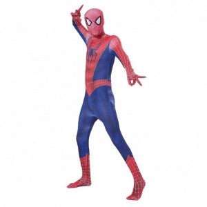 Zipper sætter Halloween TV&movie superhelt jumpsuit performance Wear Spider-Man kostume med hovedbeklædning