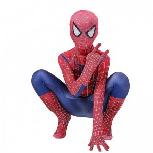 Zipper sætter Halloween TV&movie superhelt jumpsuit performance Wear Spider-Man kostume med hovedbeklædning