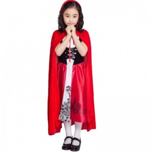 Børns dag kostumer Halloween Children\'s Little Red Riding Hood -kostume med Cape for Kids
