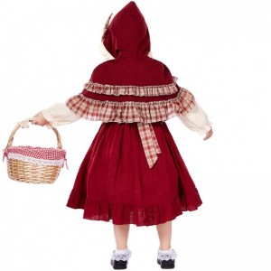 Hot Children \\\\ \'s sceneshow Lolita Soft Girl Style Blonder kjole med kappe Little Red Riding Hood kostumer