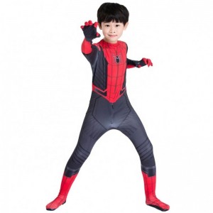 Amazon hot salg engros klassisk stil bedste pris tegneserie rød sort tøj figura de accion anime børn spiderman kostume