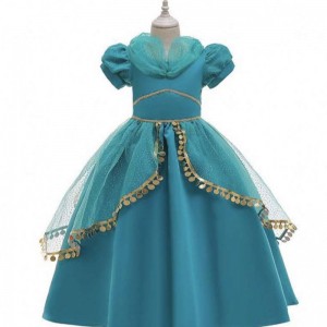 Halloween Little Girls Jasmine Princess Dress Aladdin Cosplay Princess Jasmine til 2-10 år HCAL-004