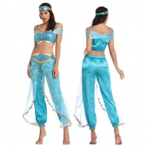 Hot Sales Halloween outfit Aladdin Magic Lamp Princess Jasmine Voksen HCAL-012